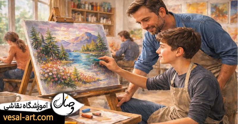 کلاس نقاشی با پاستل